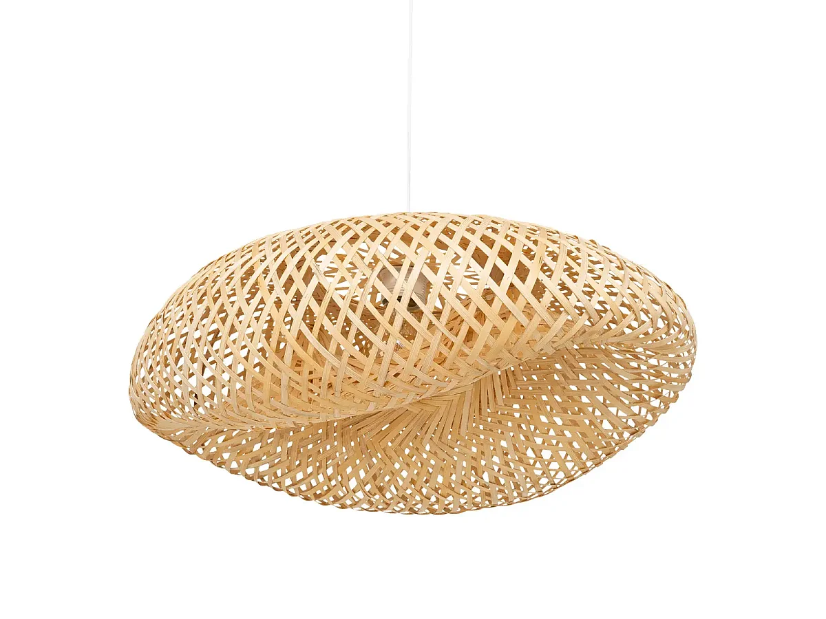 Lampe suspendue, suspension luminaire en bambou/métal coloris naturel