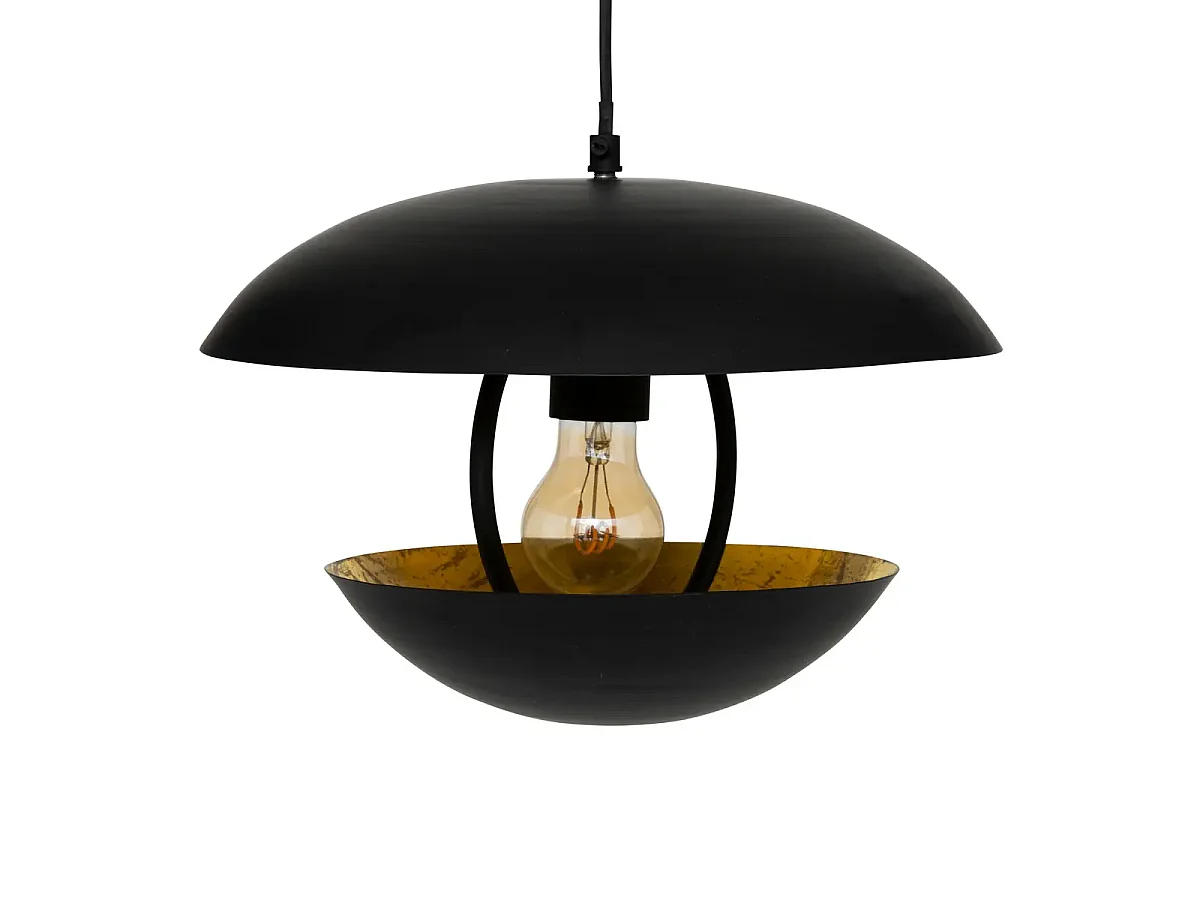 Lampe suspendue, suspension luminaire en métal noir - Diamètre 33 x Hauteur 23 cm