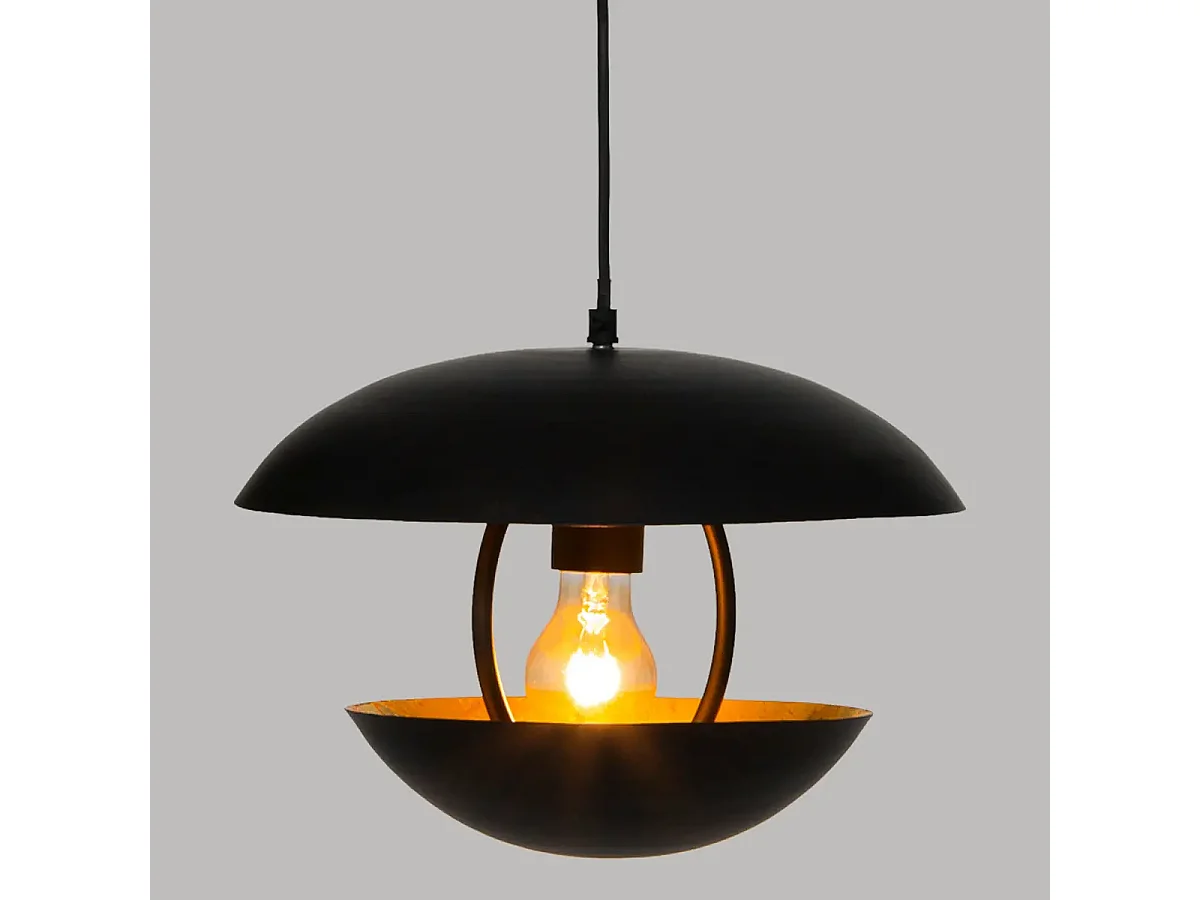 Lampe suspendue, suspension luminaire en métal noir - Diamètre 33 x Hauteur 23 cm