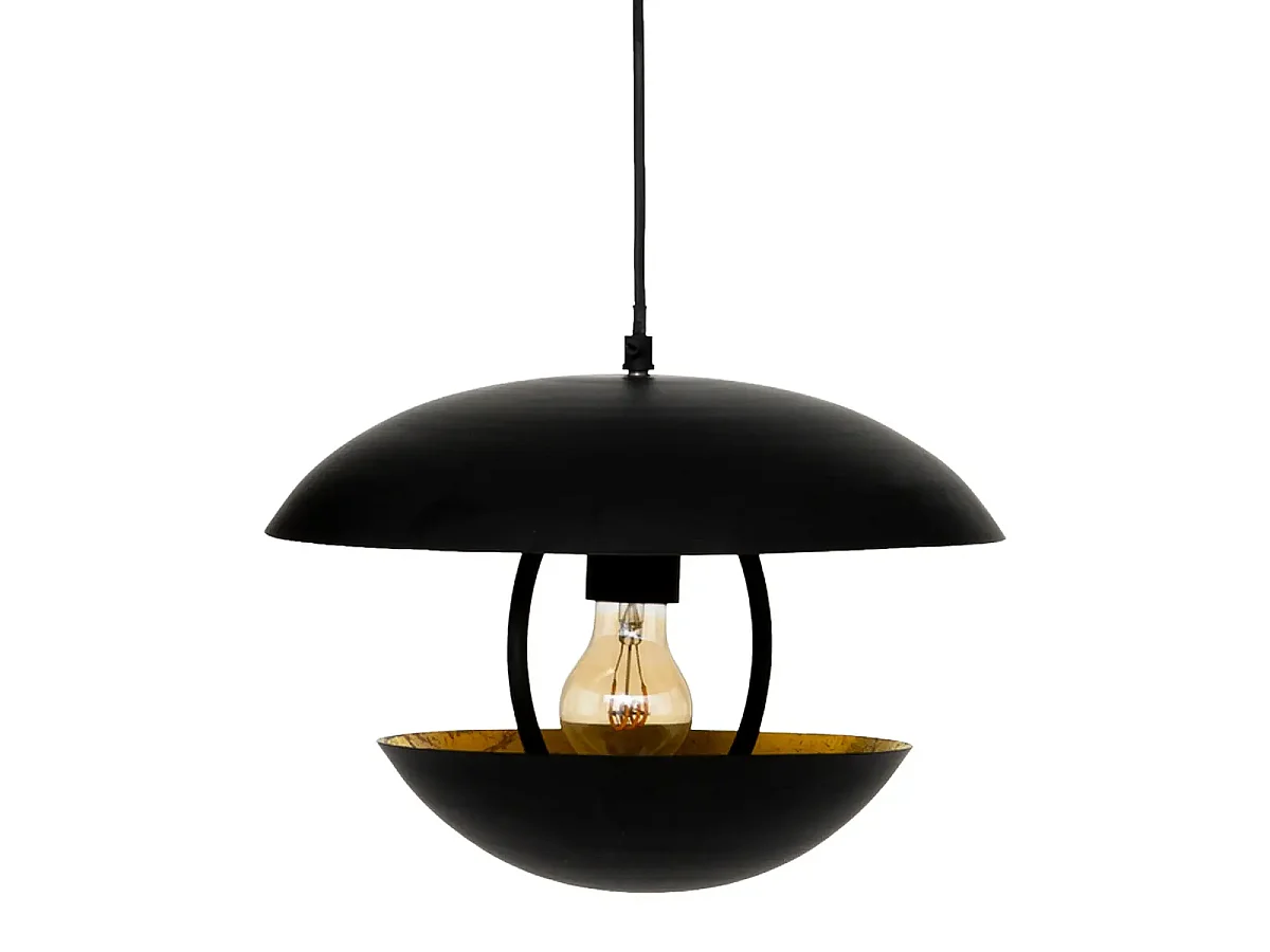 Lampe suspendue, suspension luminaire en métal noir - Diamètre 33 x Hauteur 23 cm