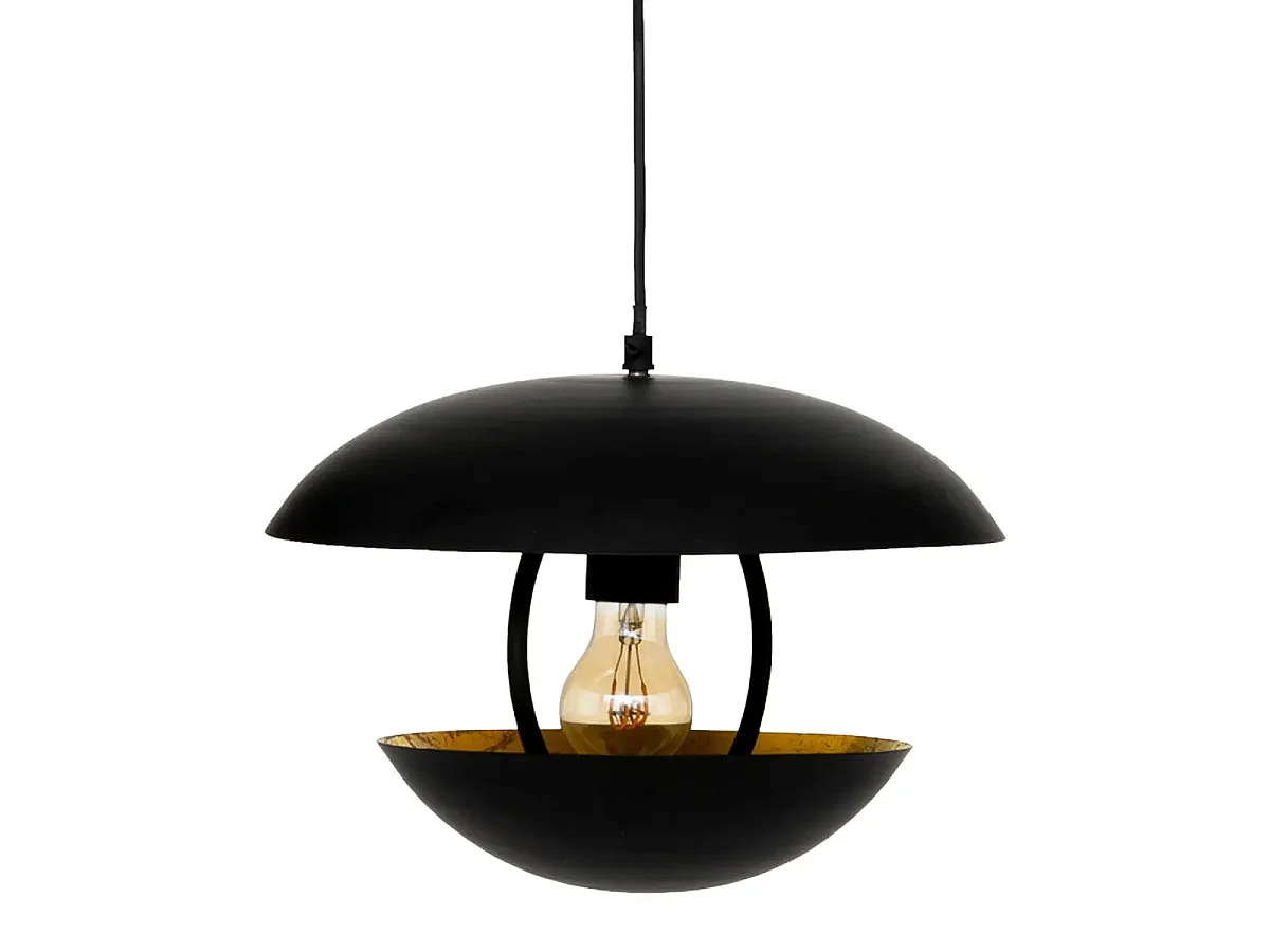 Lampe suspendue, suspension luminaire en métal noir - Diamètre 33 x Hauteur 23 cm