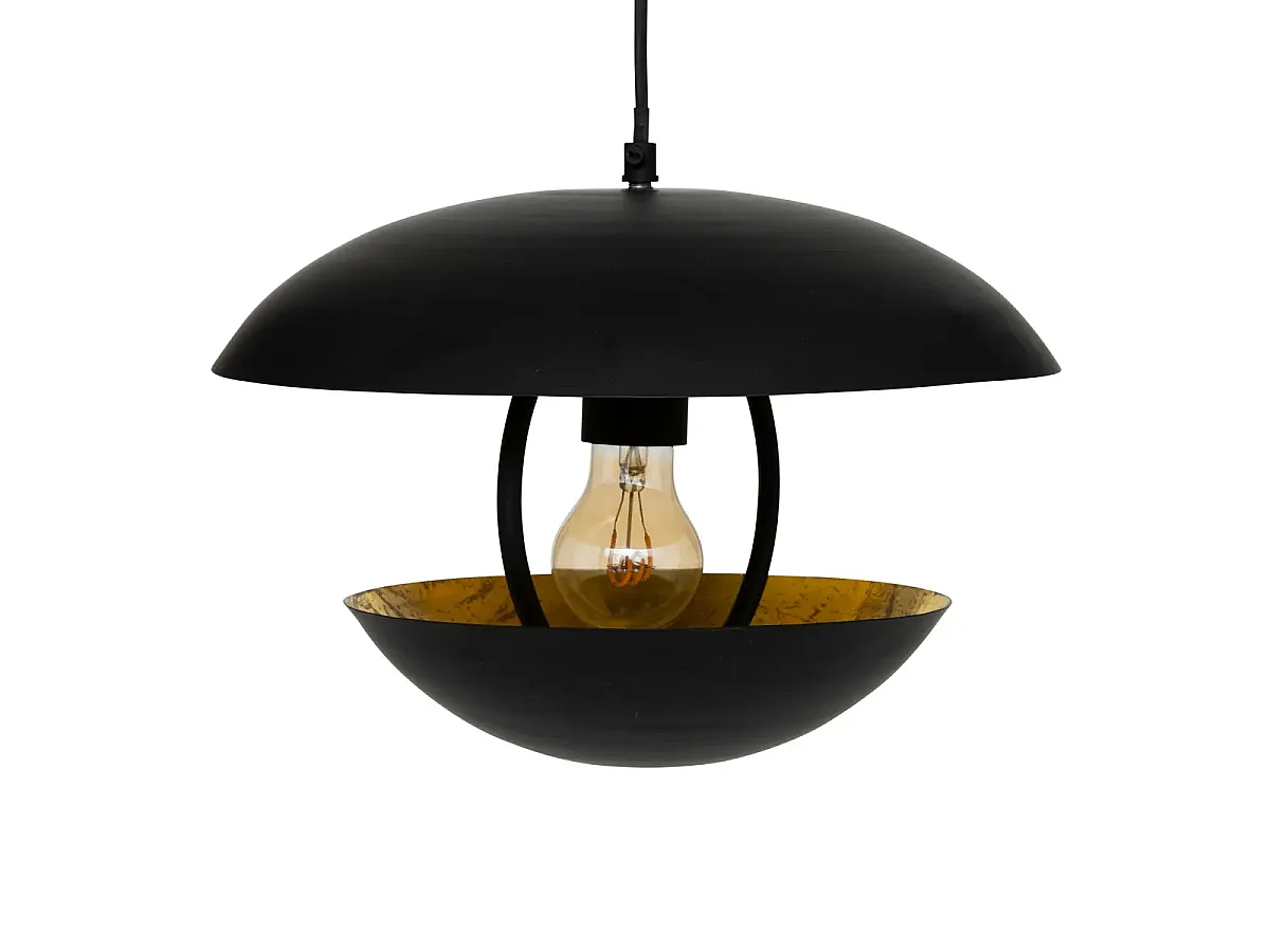 Lampe suspendue, suspension luminaire en métal noir - Diamètre 33 x Hauteur 23 cm