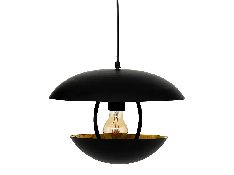 Lampe suspendue, suspension luminaire en métal noir - Diamètre 33 x Hauteur 23 cm
