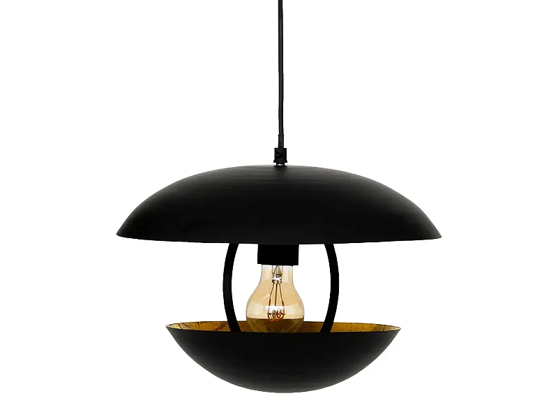 Lampe suspendue, suspension luminaire en métal noir - Diamètre 33 x Hauteur 23 cm