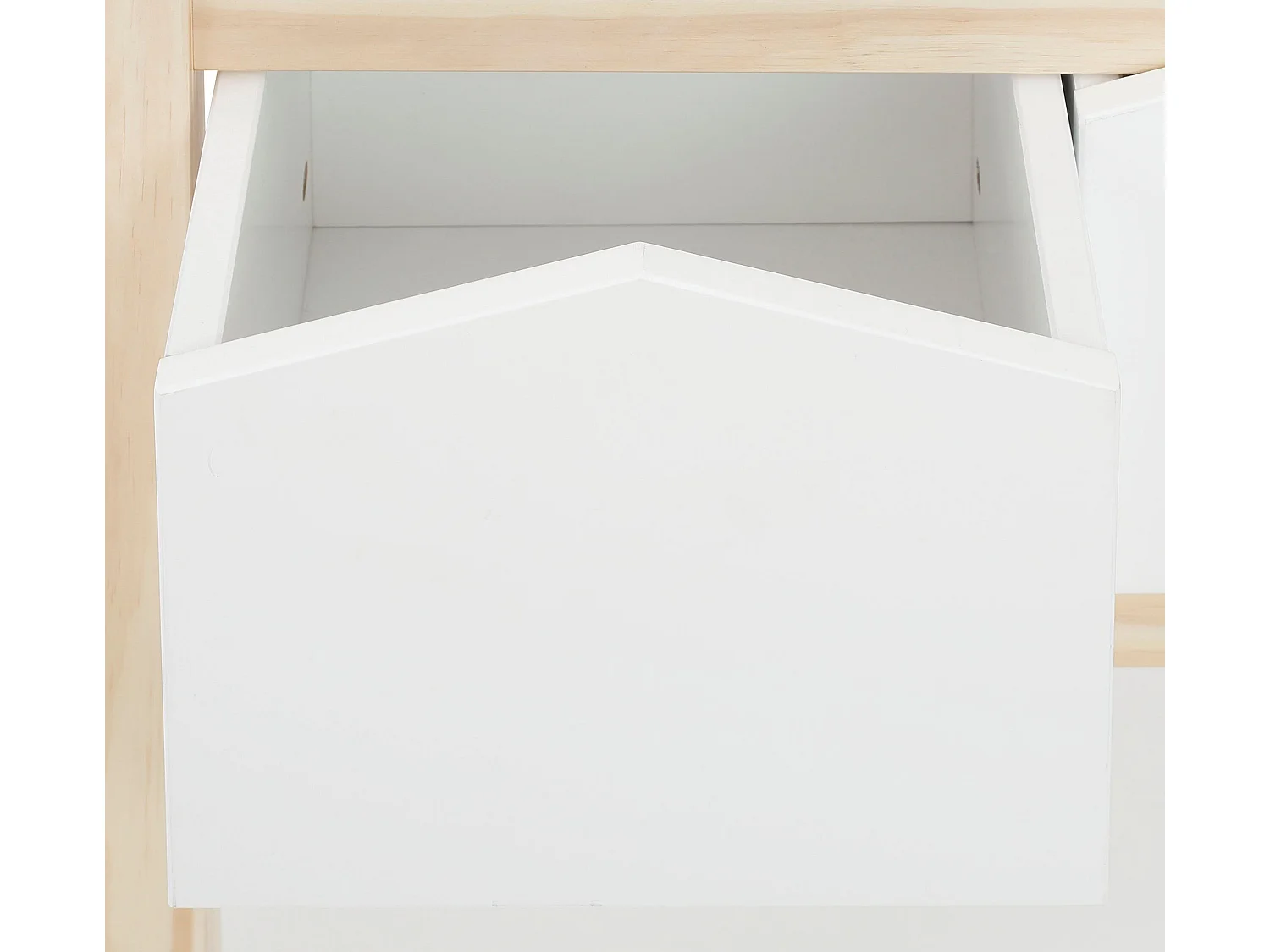 Square Line|Bibliothèque avec 2 paniers Blanc Nature