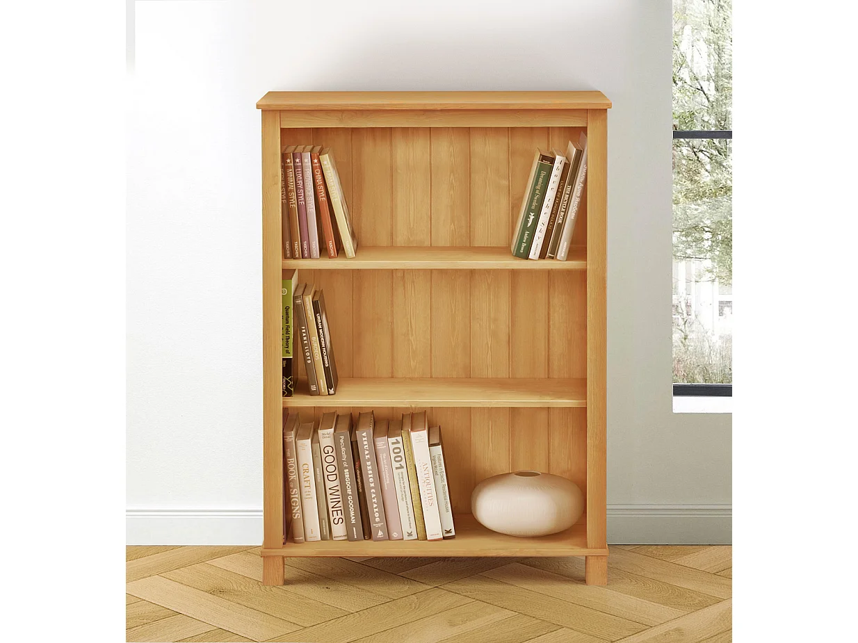 Pivo|Bibliothèque avec 2 étagères en pin naturel