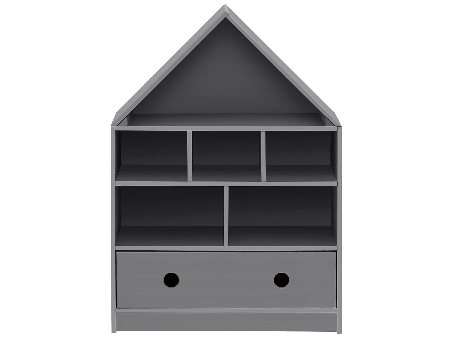 Alpi Librería con techo 1 Puerta Gris