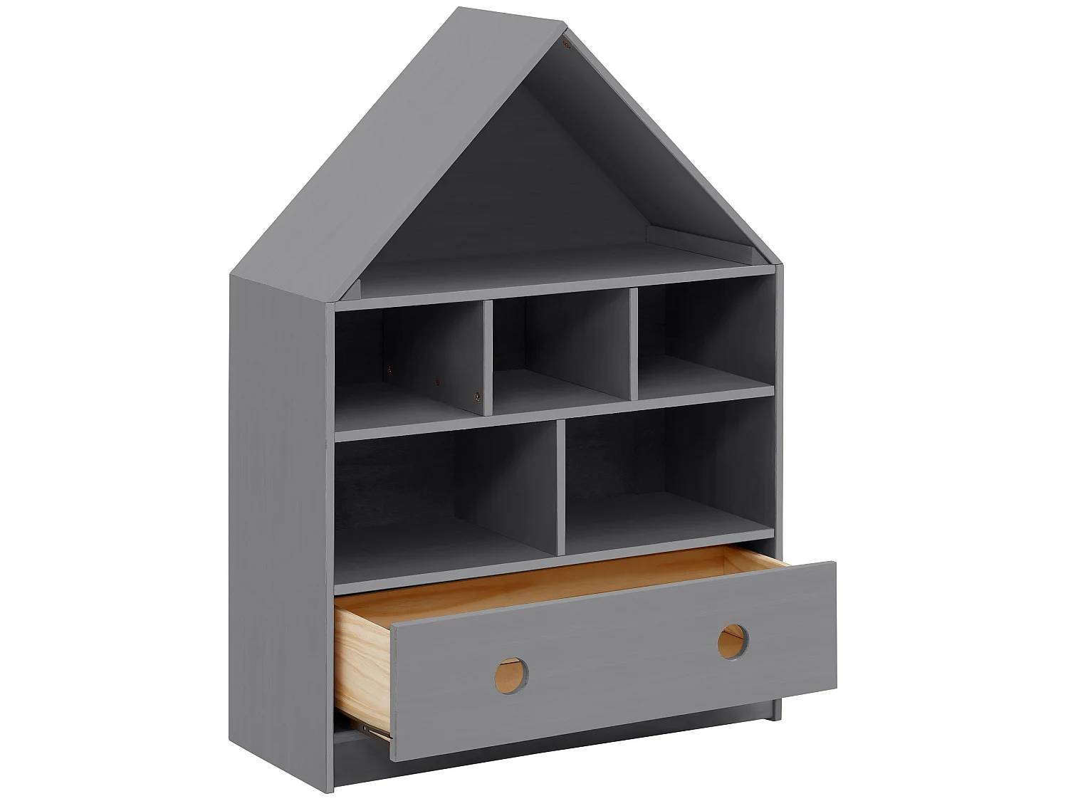 Alpi Librería con techo 1 Puerta Gris