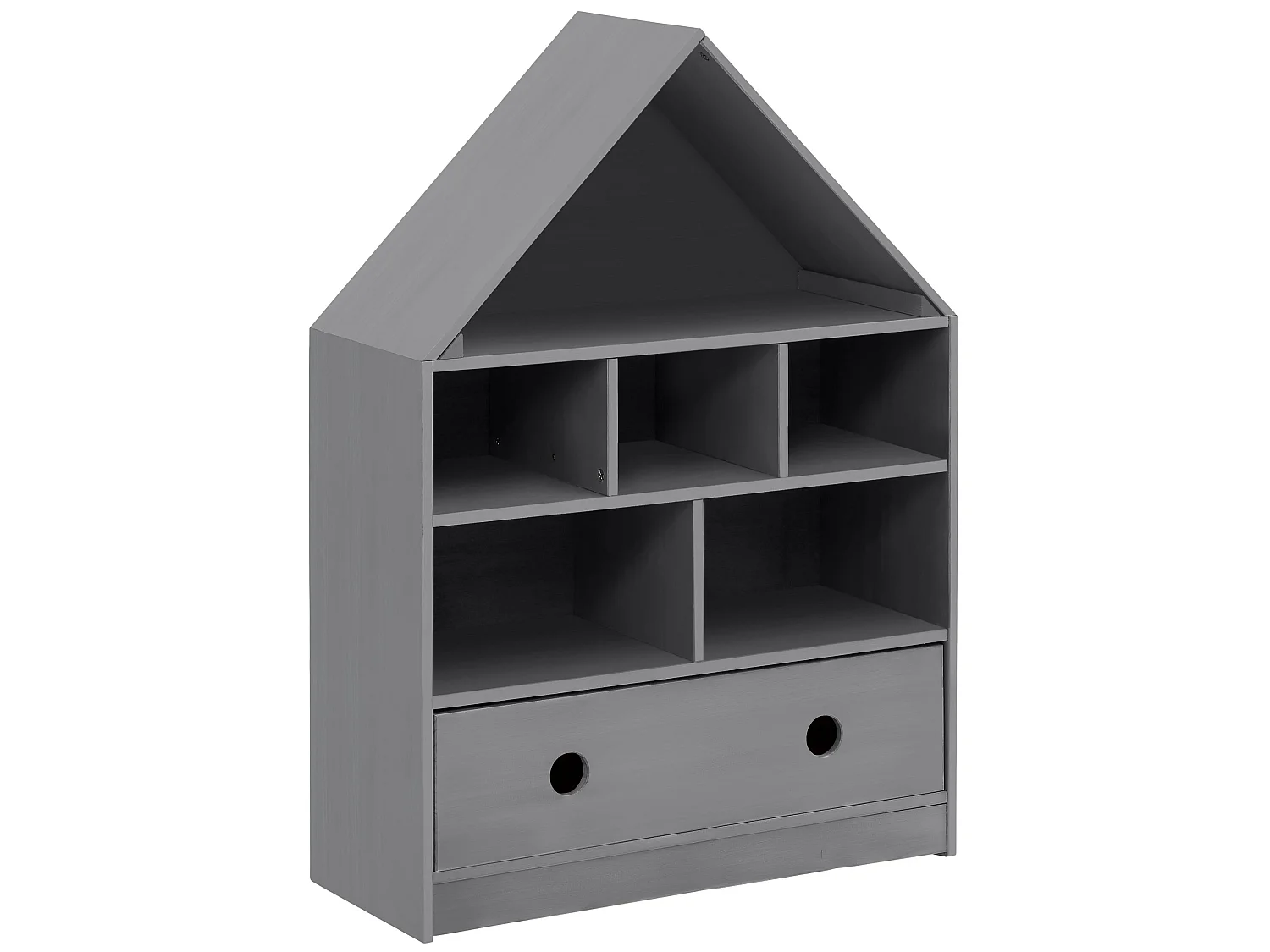 Alpi Boekenkast met dak 1 Deur Grijs