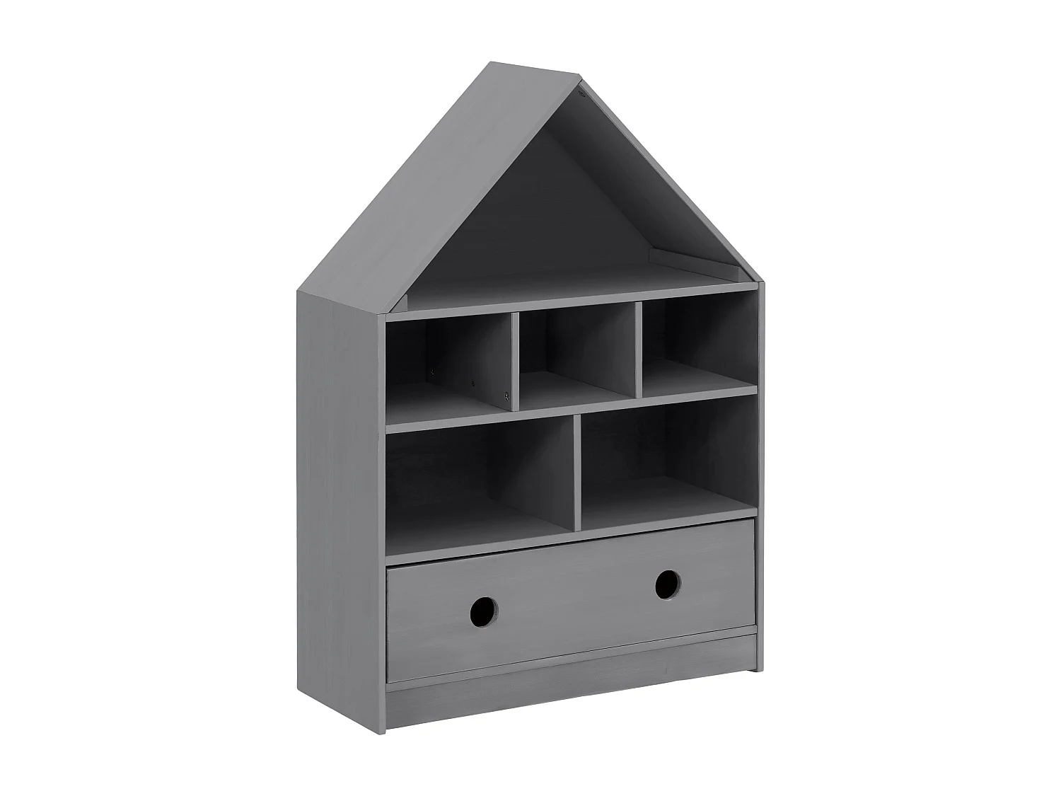 Alpi Boekenkast met dak 1 Deur Grijs