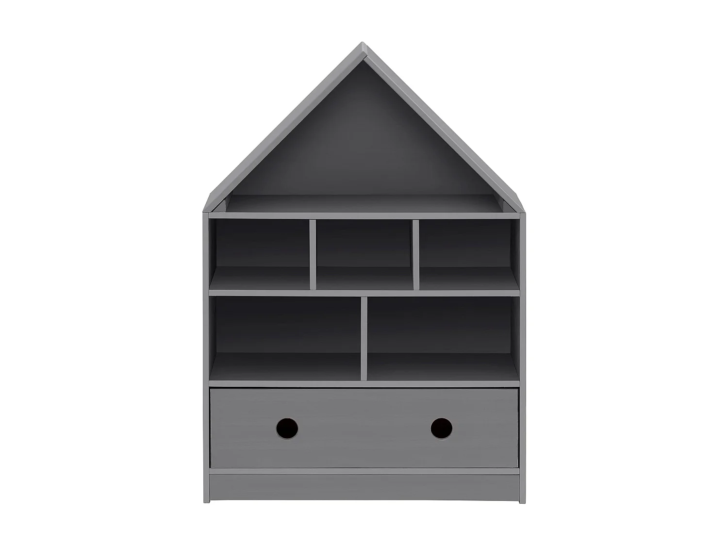 Alpi Boekenkast met dak 1 Deur Grijs