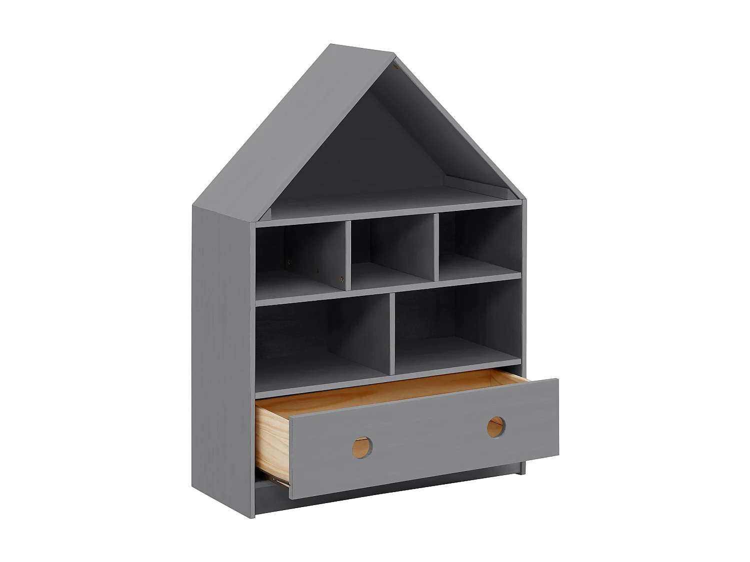 Alpi Boekenkast met dak 1 Deur Grijs