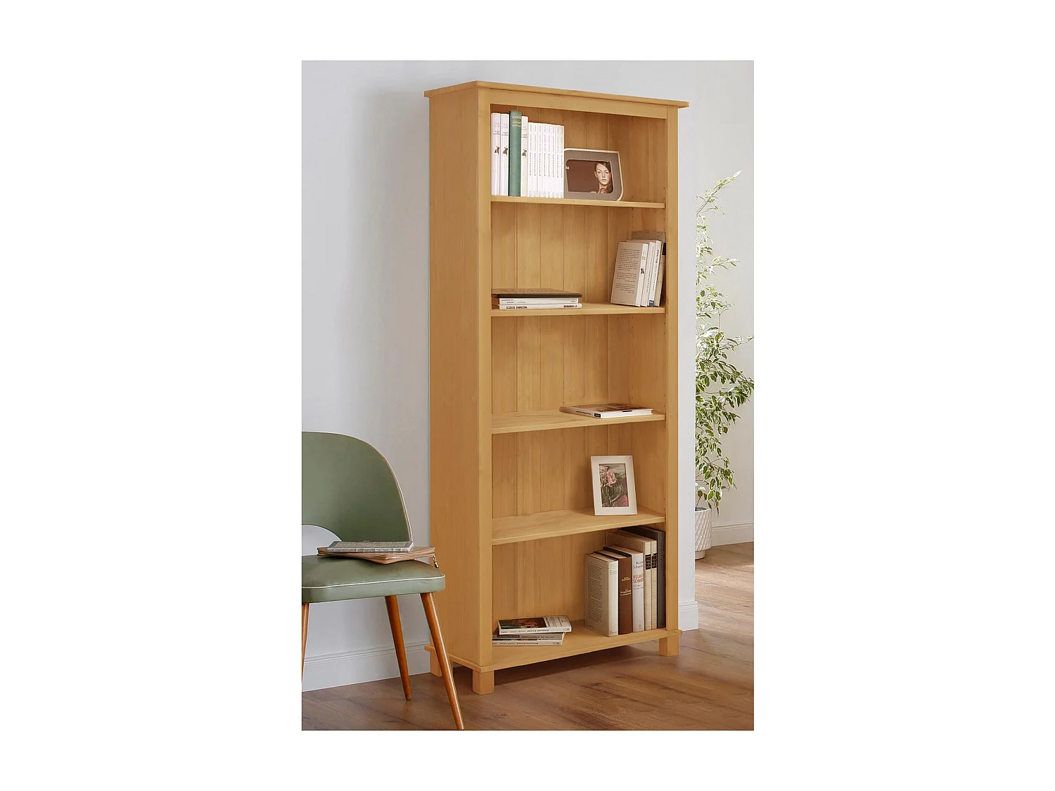 Pivo|Bibliothèque avec 4 étagères en pin naturel