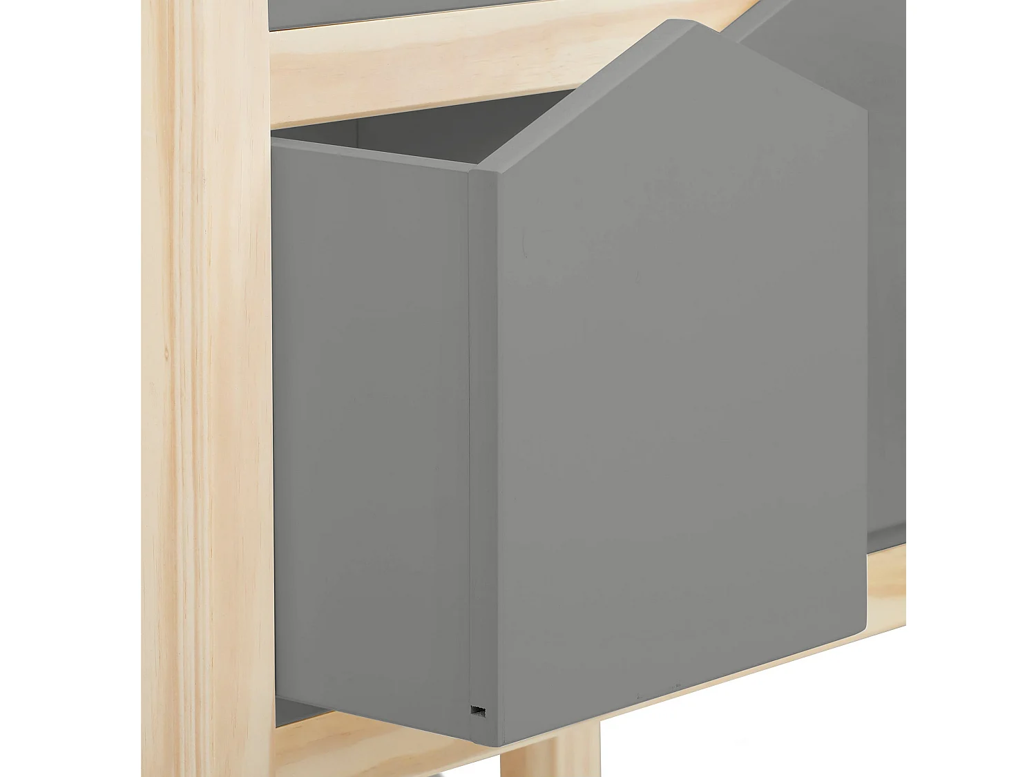 Square Line|Bibliothèque avec 2 paniers gris nature