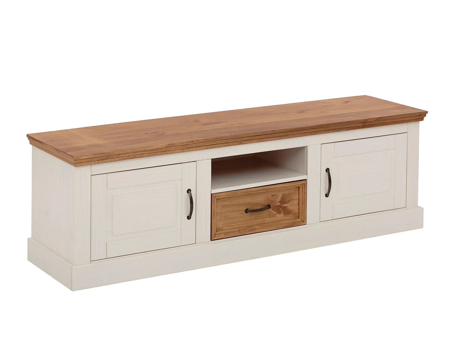 Selma | Tábua baixa 160 cm com 2 portas Branco