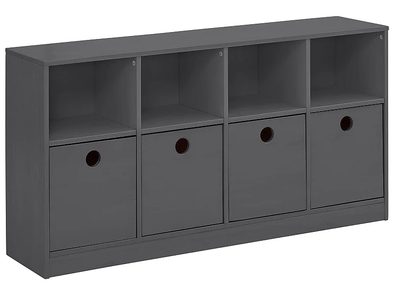 Boekenkast 4 Laden Grijs