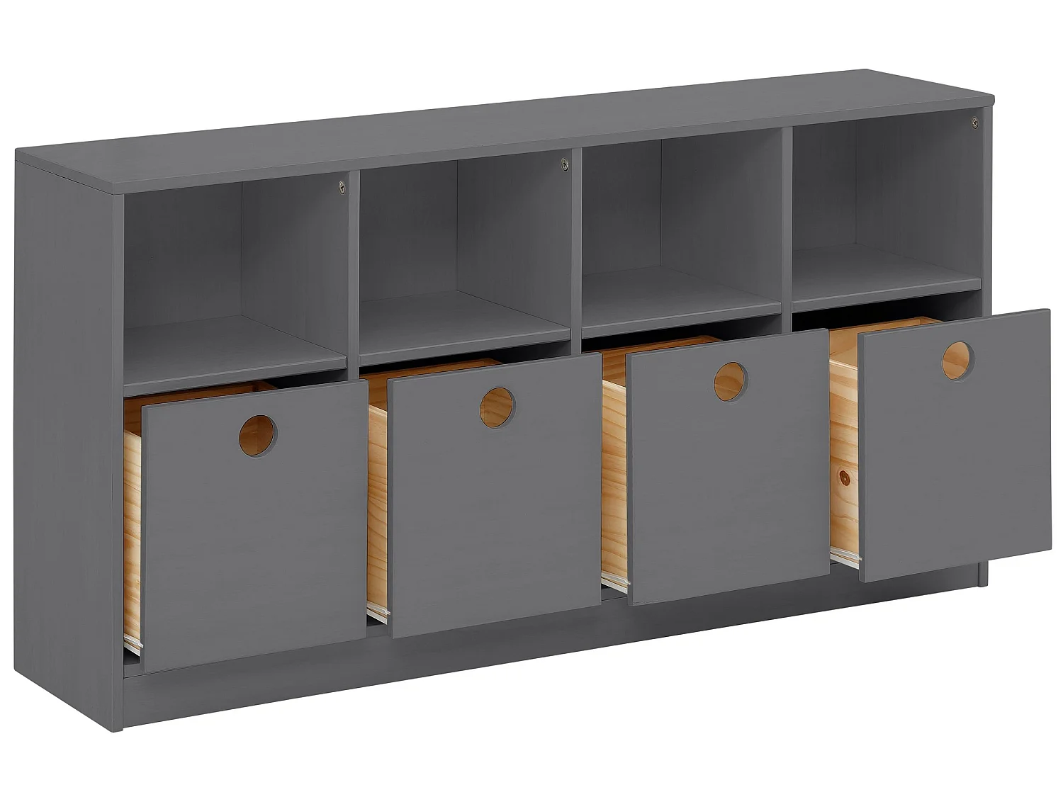 Libreria a 4 cassetti grigio