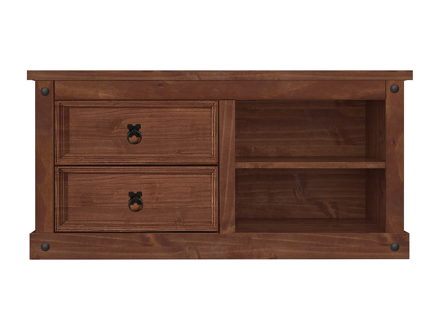 Mexico|Meuble avec 2 tiroirs en pin marron