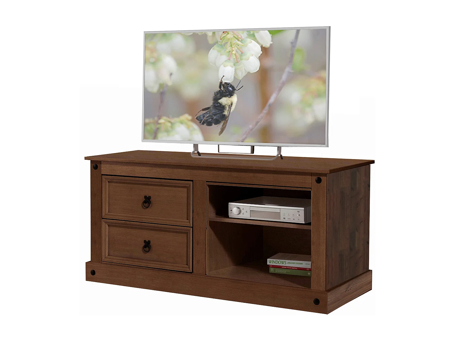 Mexico|Meuble avec 2 tiroirs en pin marron