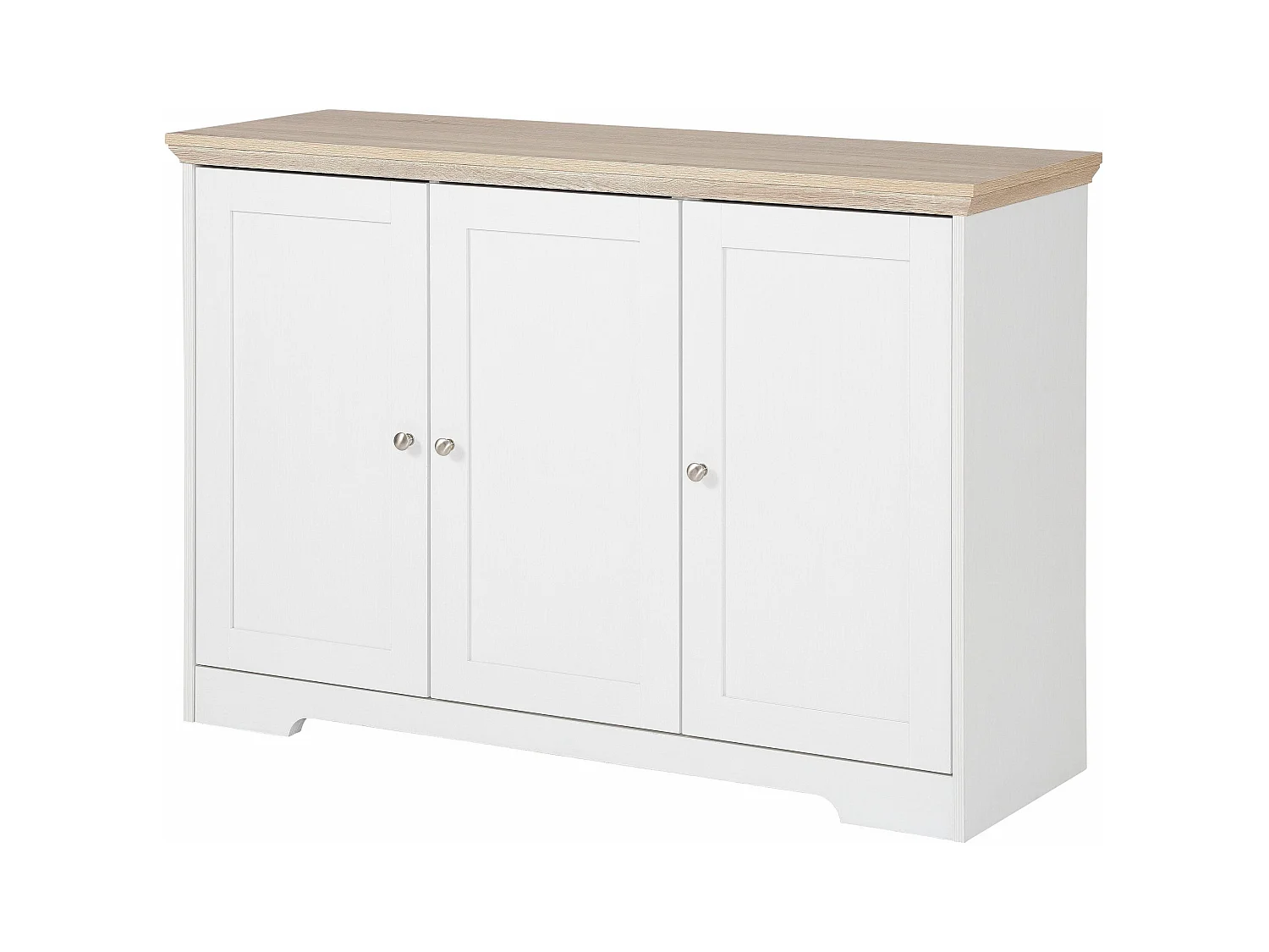 Nanna|Buffet avec 3 portes effet bois blanc