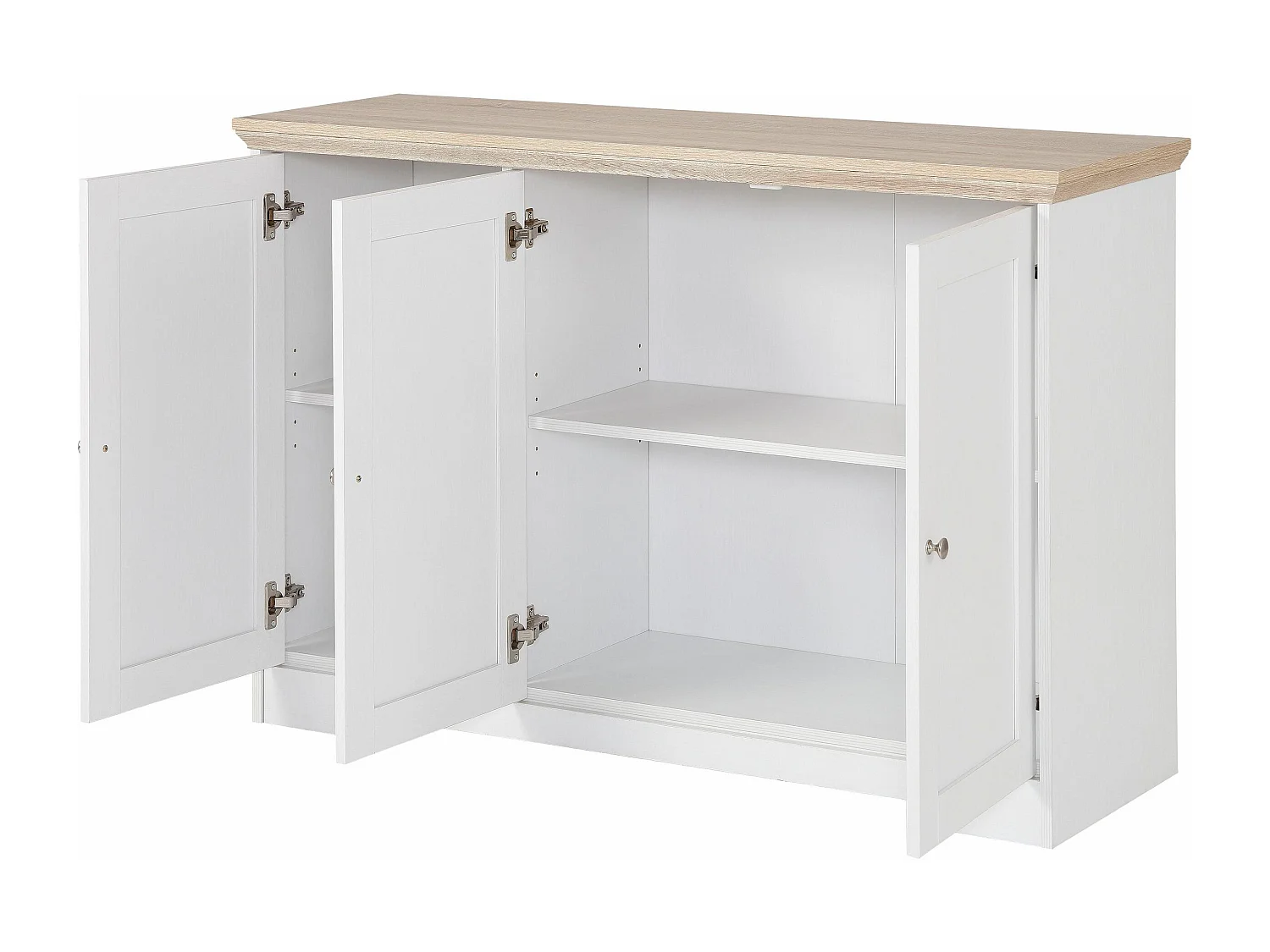 Nanna|Buffet avec 3 portes effet bois blanc
