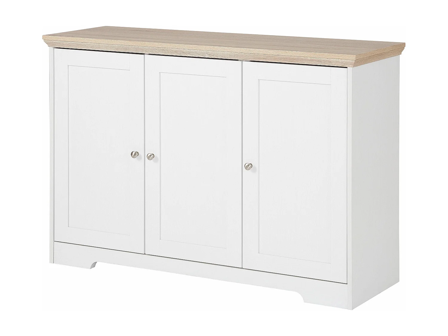 Nanna|Buffet avec 3 portes effet bois blanc
