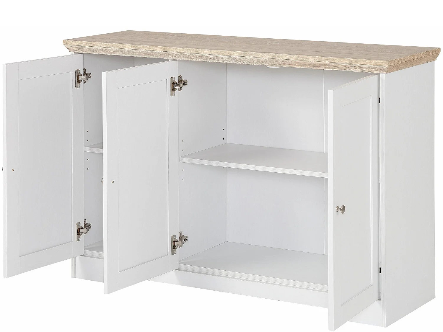 Nanna|Buffet avec 3 portes effet bois blanc