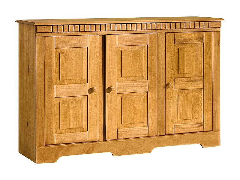 Lisa | Credenza a tre ante in legno di pino massiccio