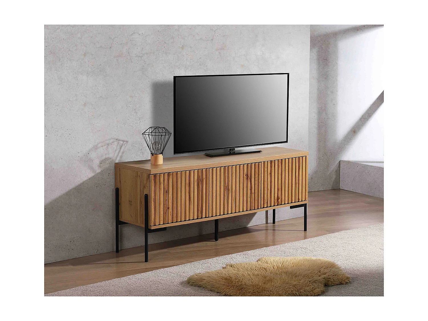 Charlie|Buffet bas 3 portes en effet chêne