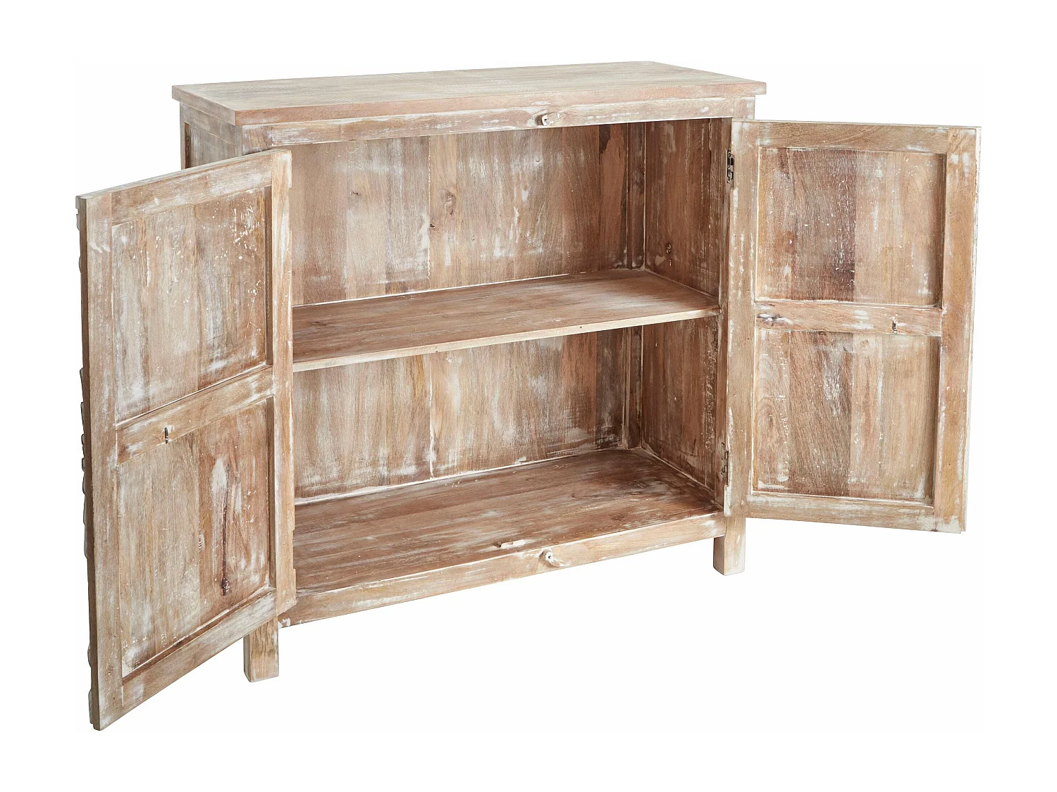 Prem | Armoire en bois de manguier à 2 portes, fabriquée à la main