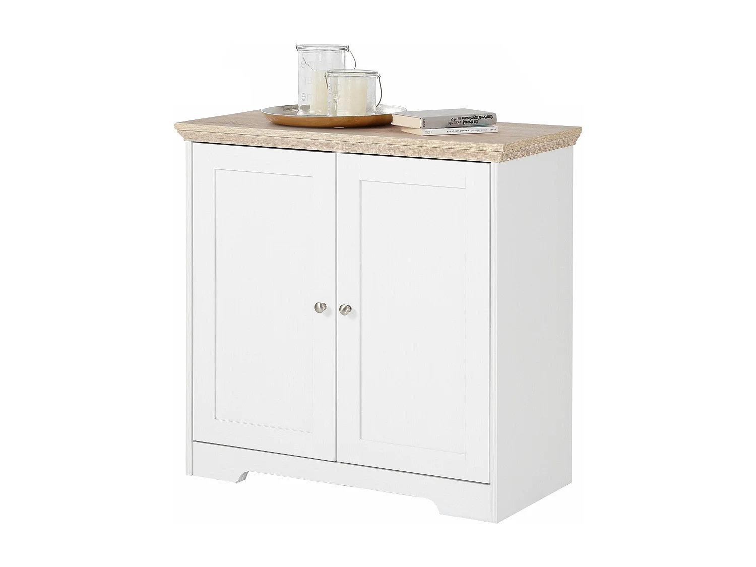 Nanna|Buffet avec 2 portes effet chêne blanc