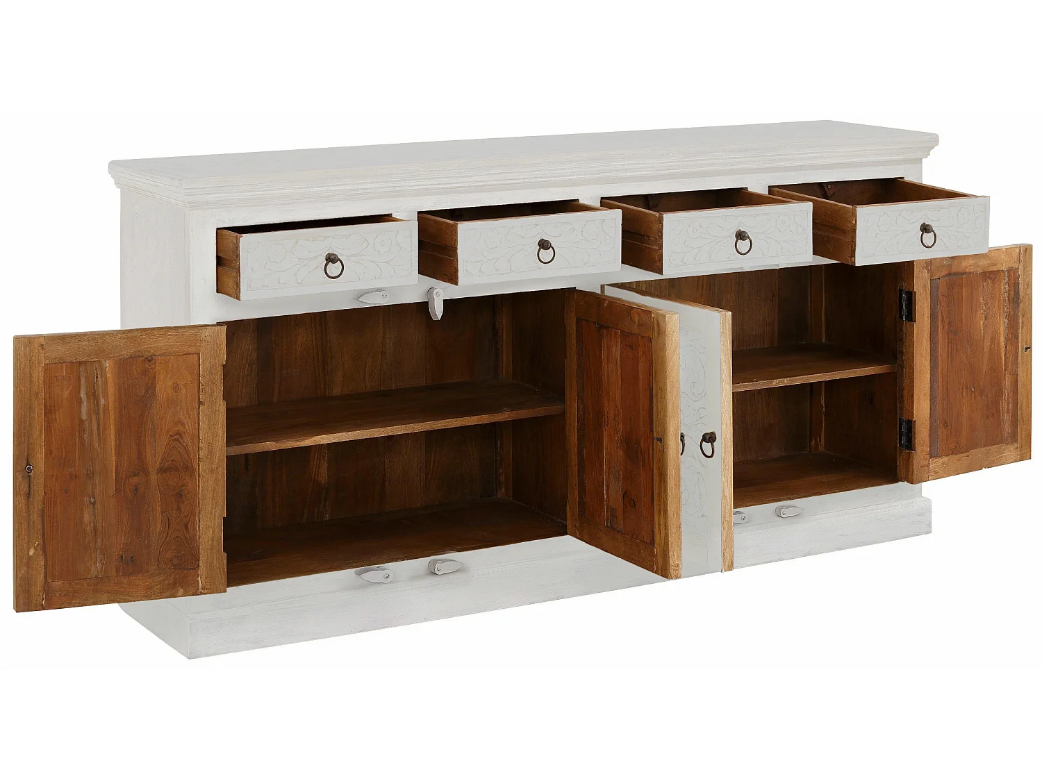 Malati|Armoire avec 4 portes en bois crème