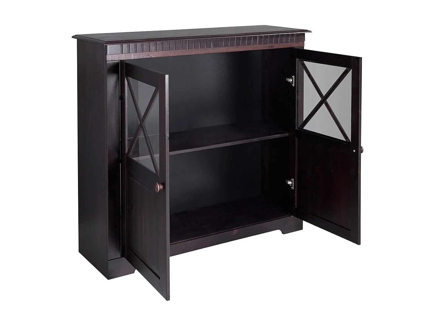 Lisa|Armoire avec 2 portes en pin marron