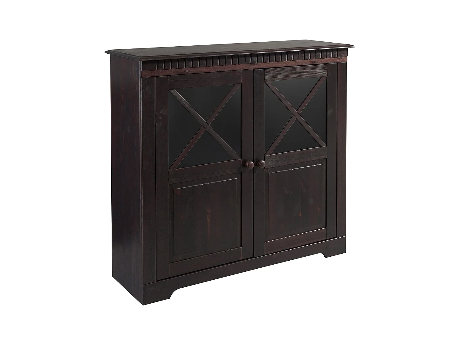 Lisa|Armoire avec 2 portes en pin marron
