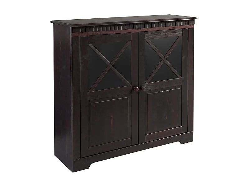 Lisa|Armoire avec 2 portes en pin marron