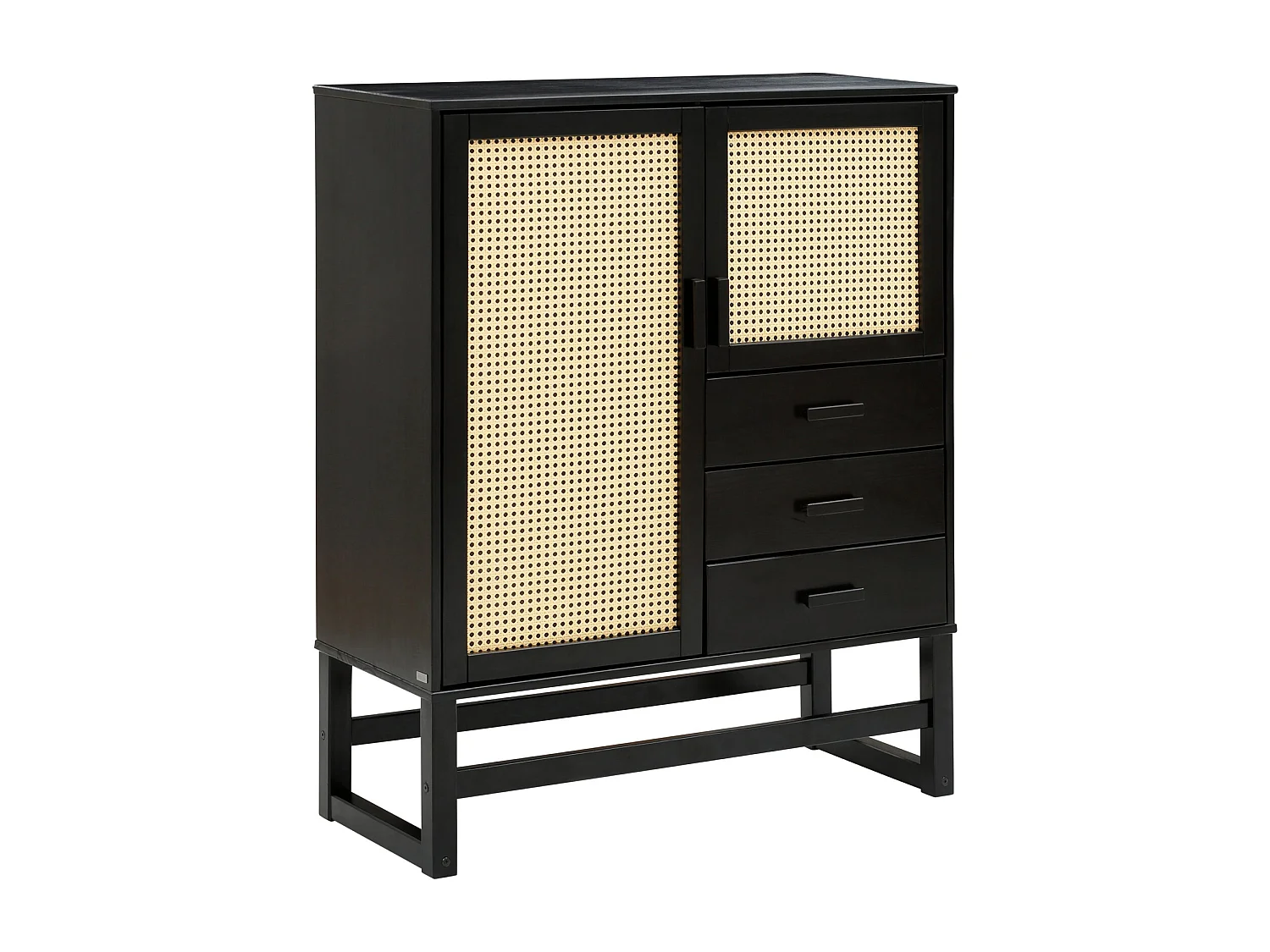 Jolene|Buffet avec 2 portes et 3 tiroirs en pin foncé