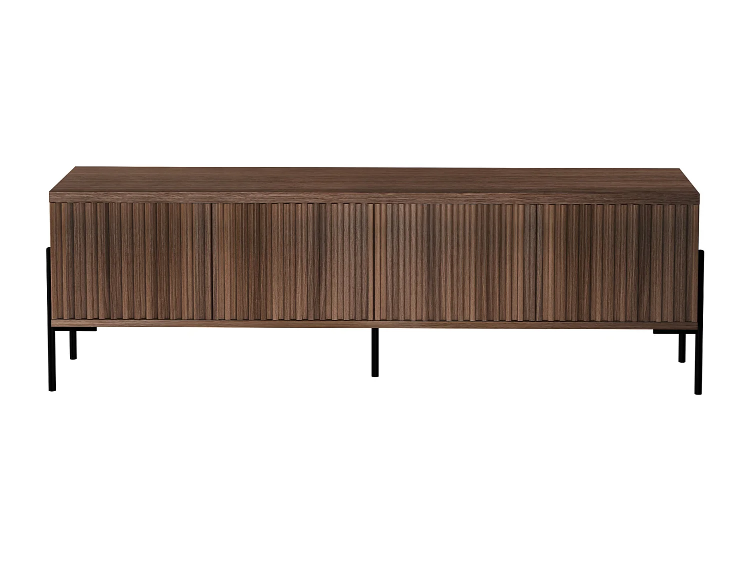 Charlie|Buffet bas avec 4 portes à l'aspect noyer