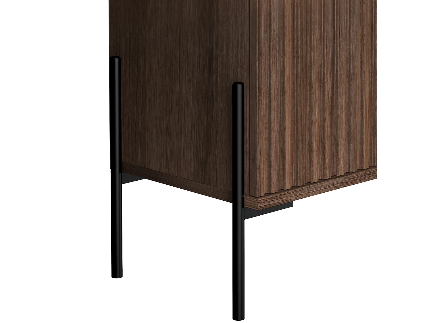 Charlie|Buffet bas avec 4 portes à l'aspect noyer