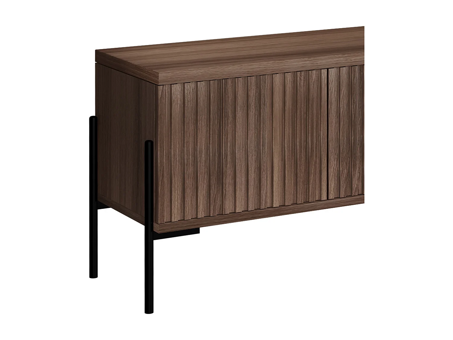 Charlie|Buffet bas avec 4 portes à l'aspect noyer