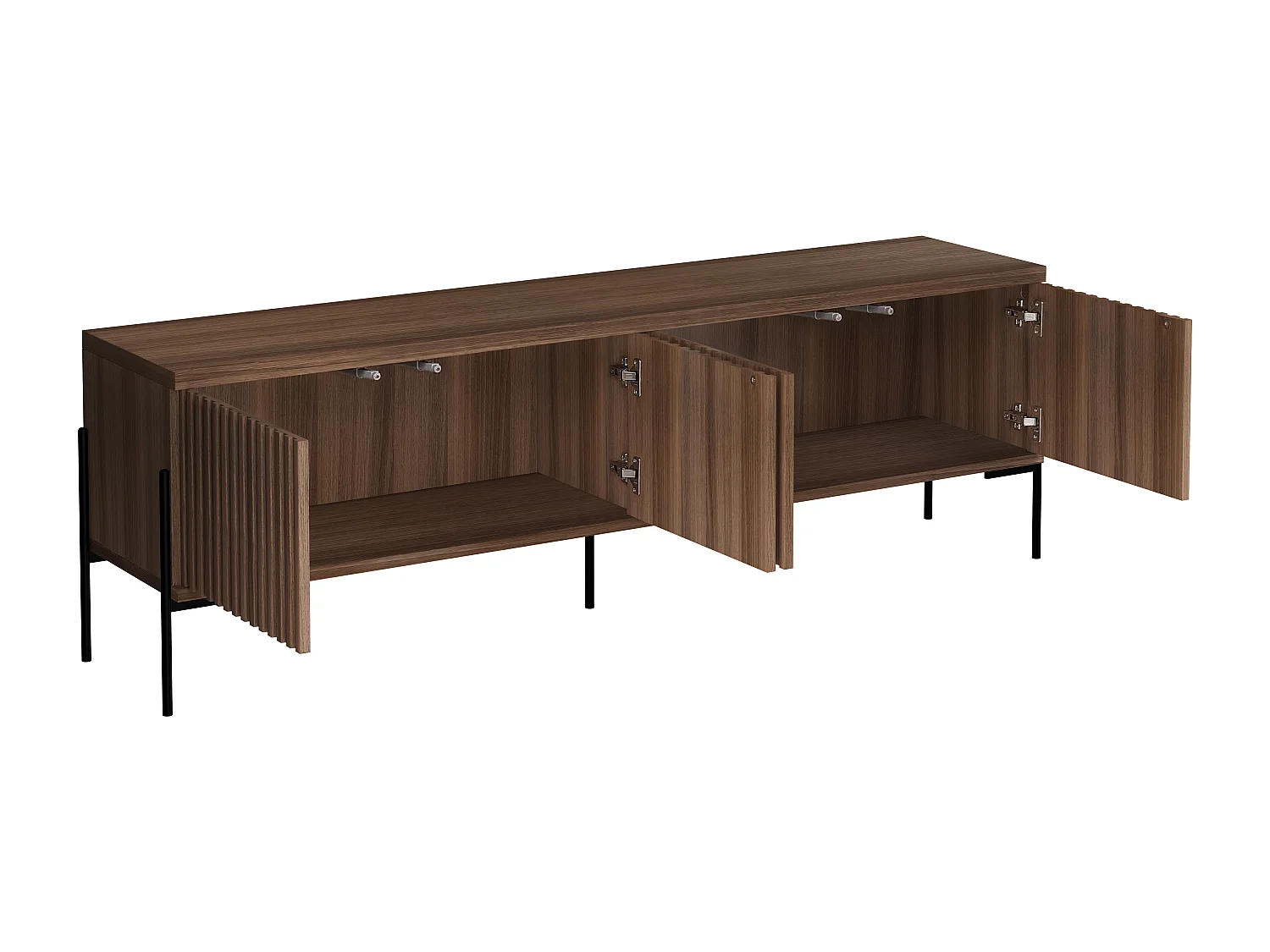 Charlie|Buffet bas avec 4 portes à l'aspect noyer