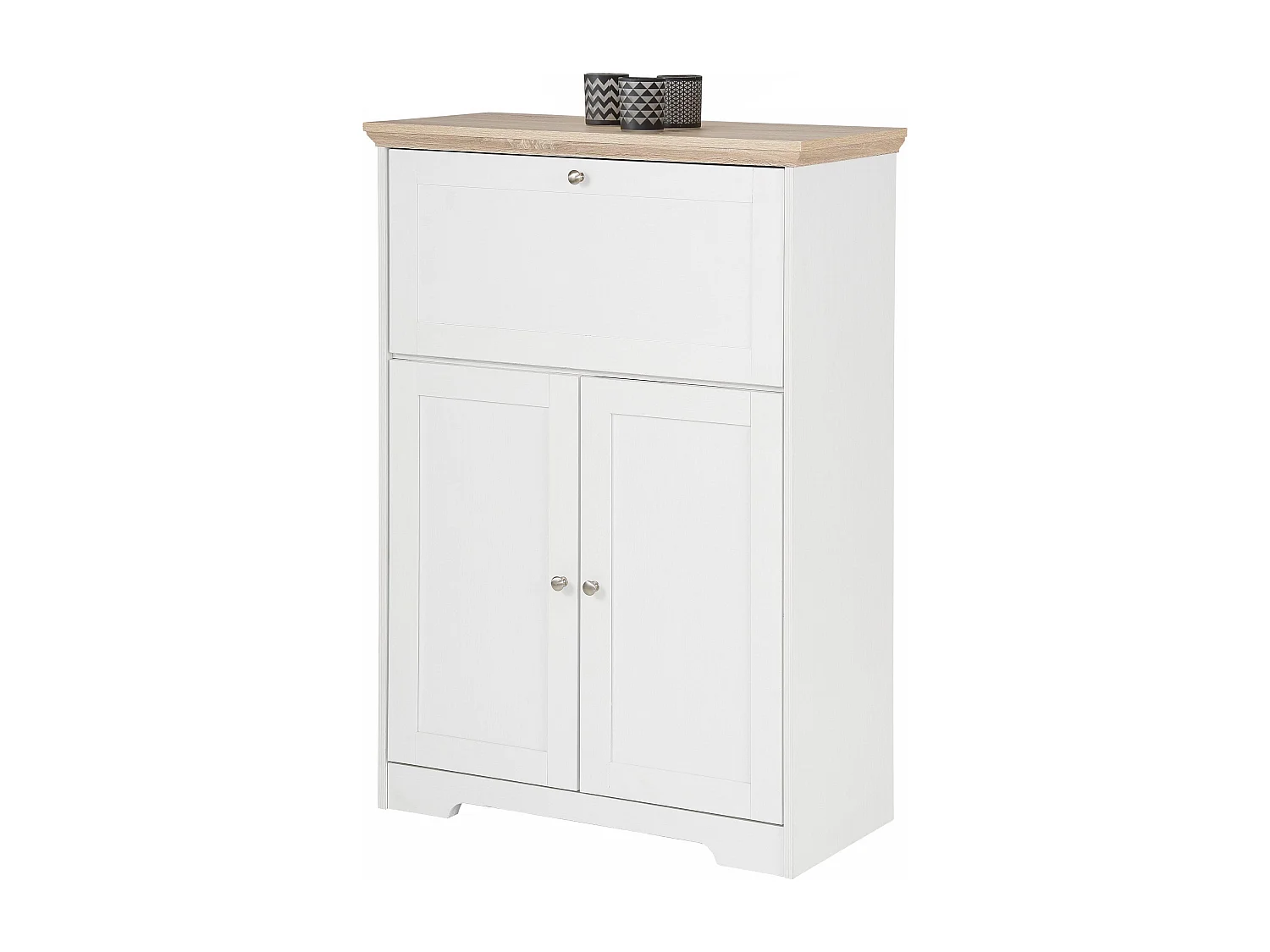 Nanna|Secretaire Chêne Blanc 3 Portes