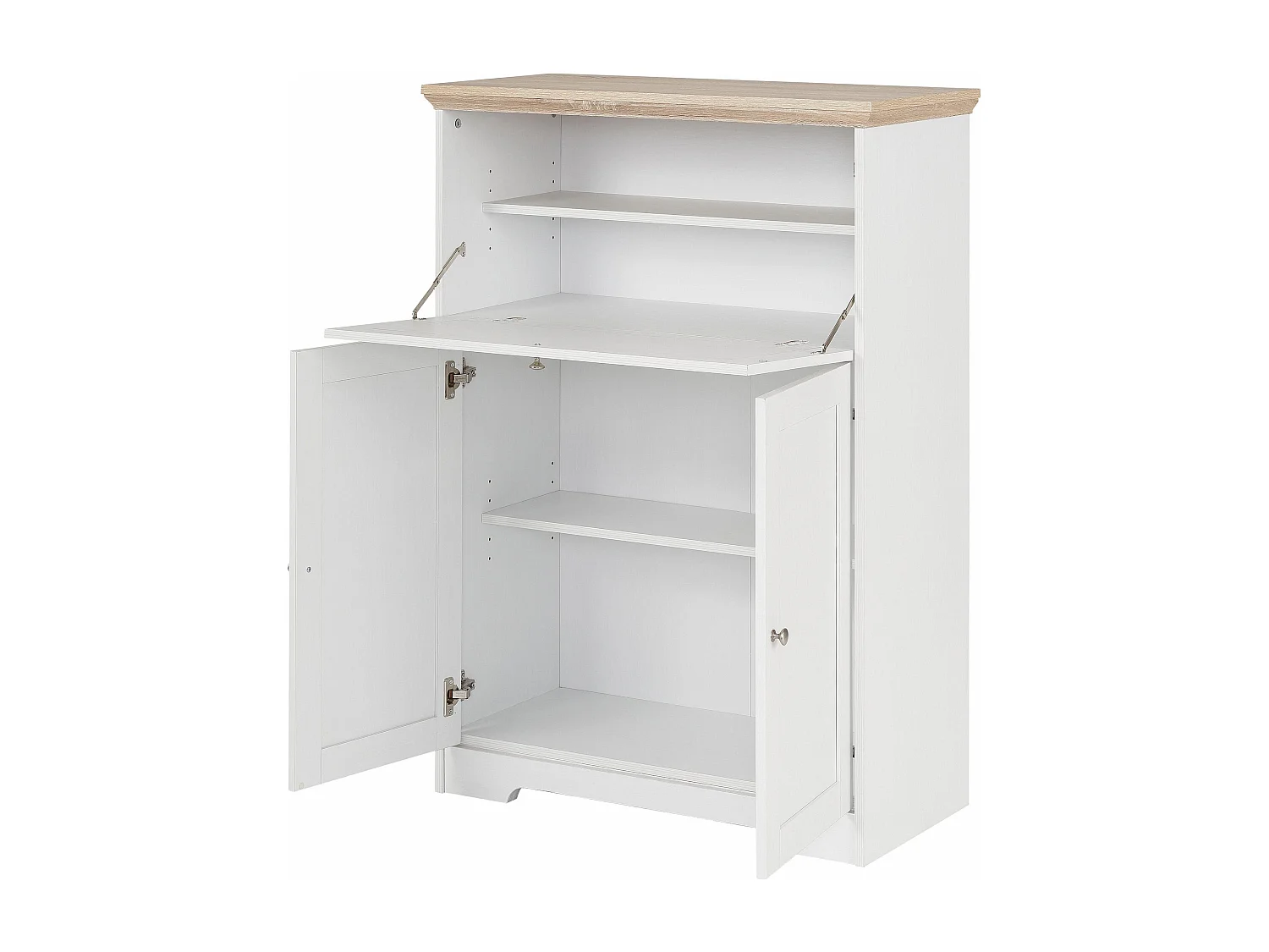 Nanna|Secretaire Chêne Blanc 3 Portes