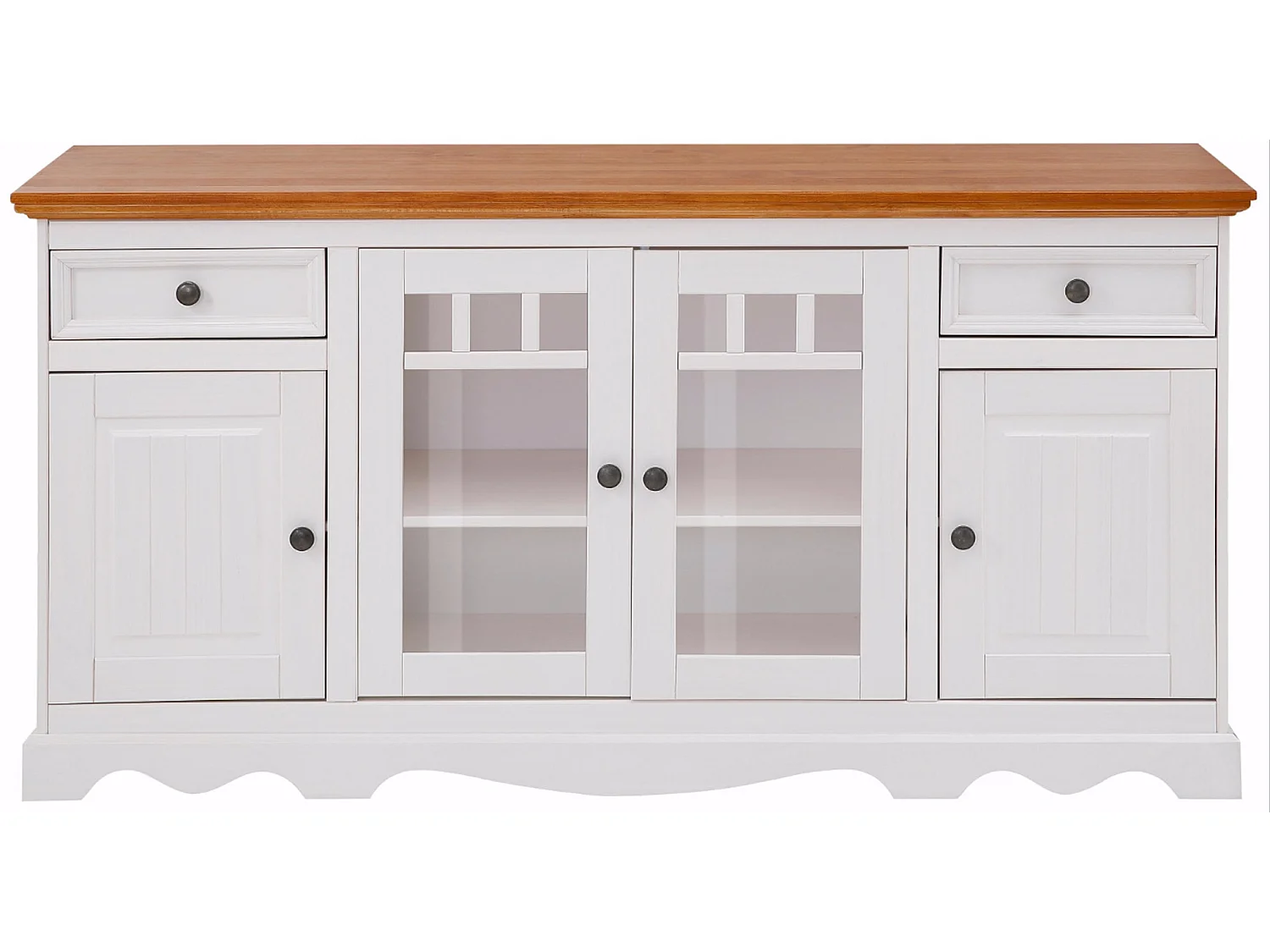 Melissa|Buffet 2 portes vitrées 2 tiroirs 2 portes