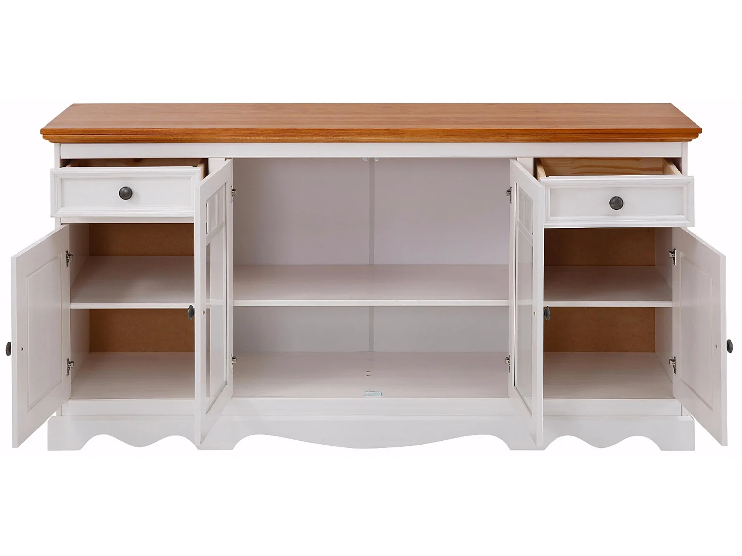 Melissa|Buffet 2 portes vitrées 2 tiroirs 2 portes