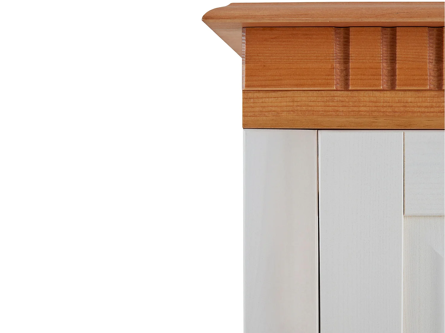 Lisa|Buffet avec 3 portes en pin laqué blanc