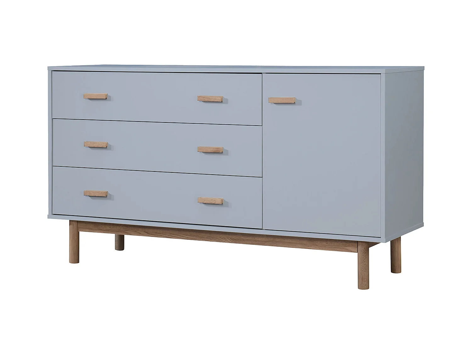 Melanie|Buffet avec 1 porte / 3 tiroirs effet chêne gris