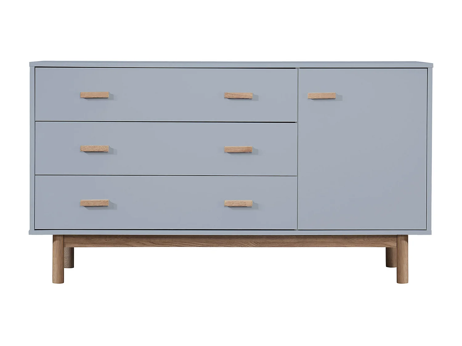 Melanie|Buffet avec 1 porte / 3 tiroirs effet chêne gris