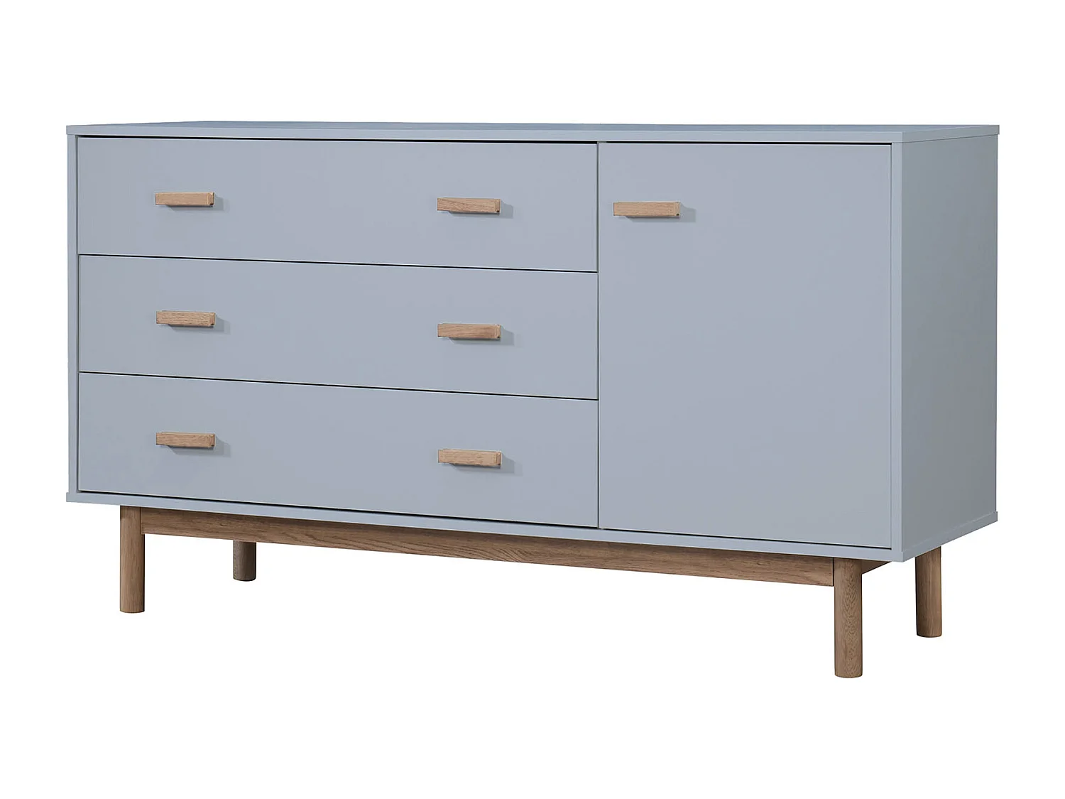 Melanie|Buffet avec 1 porte / 3 tiroirs effet chêne gris