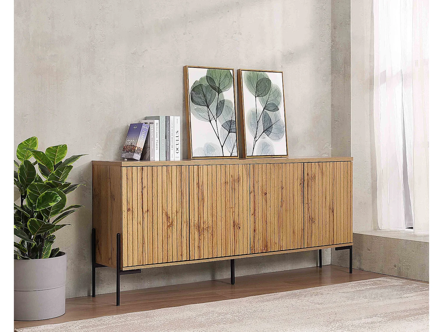 Charlie|Buffet avec 4 portes chêne noir