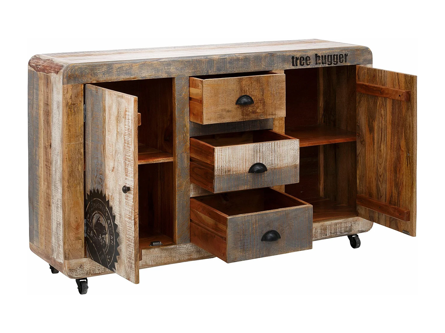 Bully Credenza 2 Ante 3 Cassetti Mix